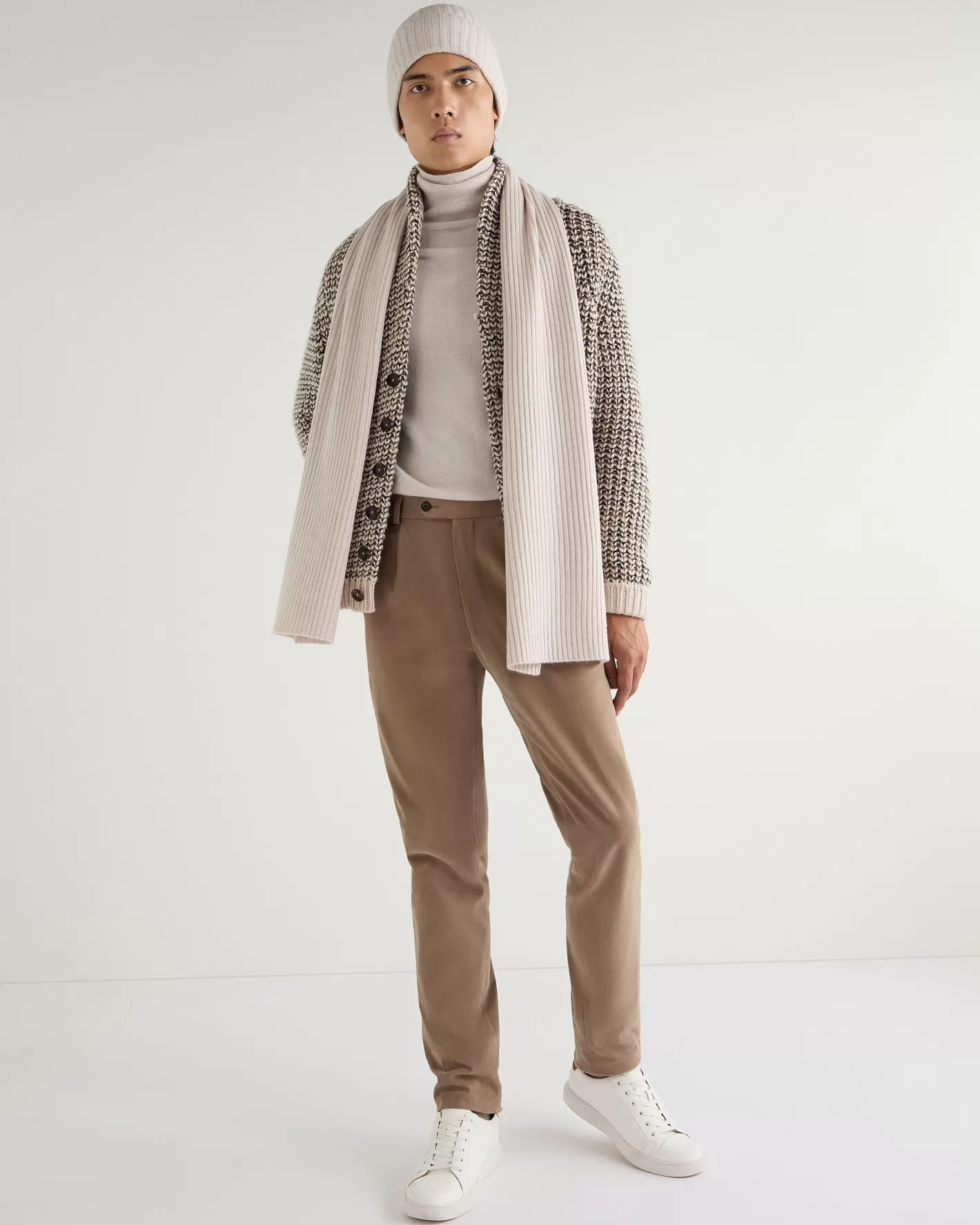N.Peal Unisex Short Ribbed Cashmere Scarf*Women Scarves | Cashmere Scarves